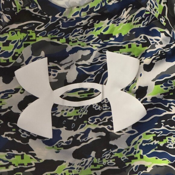 Under Armour Tech Logo Print Camo Short Sleeve Shirt Youth Large - Picture 2 of 5